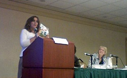 Jacqui with moderator Suzanne Brockmann